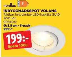 Jem&Fix INBYGGNADSSPOT VOLANS, SEK 199 erbjuda