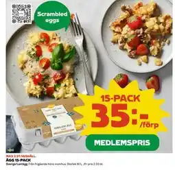 Coop Daglivs ÄGG 15-PACK, Medlemspris erbjuda