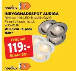 Jem&Fix INBYGGNADSSPOT AURIGA, SEK 119 erbjuda
