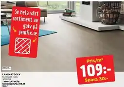 Jem&Fix LAMINATGOLV, SEK 109 erbjuda