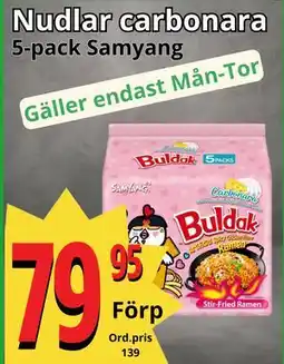 Supergrossen Nudlar carbonara, SEK 79.95 erbjuda