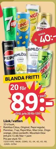 DollarStore Läsk/vatten erbjuda