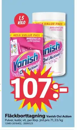 DollarStore Fläckborttagning Vanish Oxi Action erbjuda