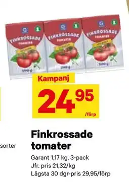 City Gross Finkrossade tomater, SEK 24.95 erbjuda