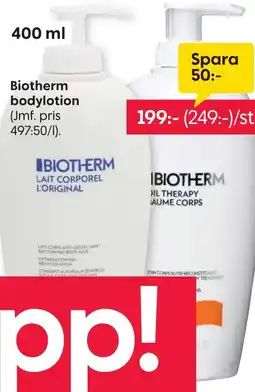 Rusta Biotherm bodylotion erbjuda