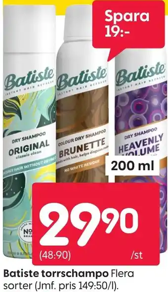 Rusta Batiste torrschampo erbjuda
