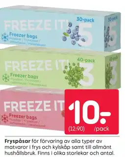 Rusta Fryspåsar erbjuda