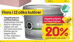 Rusta Väggfärg Nyans Full Matt Edition erbjuda