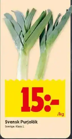 ICA Kvantum Svensk Purjolök Sverige. Klass 1. erbjuda