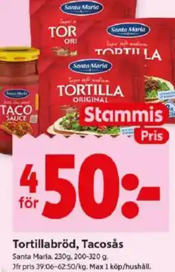 ICA Kvantum Tortillabröd, Tacosås erbjuda