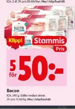 ICA Kvantum Bacon erbjuda
