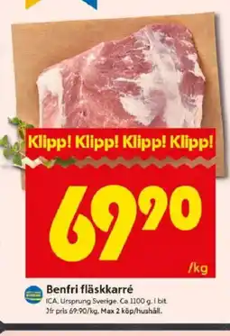 ICA Kvantum Benfri fläskkarré erbjuda