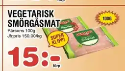 Nya Pulsen PARSONS Vegetarisk smörgåsmat erbjuda