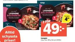 Coop Extra Lasagne, SEK 49 erbjuda