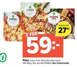 Coop Extra Pizza, SEK 59 erbjuda