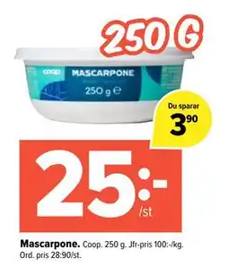 Coop Extra Mascarpone, SEK 25 erbjuda