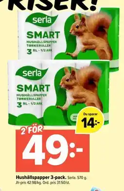 Coop Extra Hushållspapper 3-pack., SEK 49 erbjuda