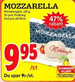 ICA Kvantum MICHELANGELO Mozzarella erbjuda
