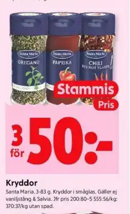 ICA Kvantum SANTA MARIA Kryddor erbjuda