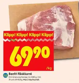 ICA Kvantum ICA Benfri fläskkarré erbjuda