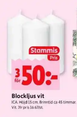 ICA Kvantum ICA Blockljus vit erbjuda
