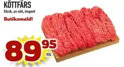 Din Mat Köttfärs färsk, av nöt, import erbjuda