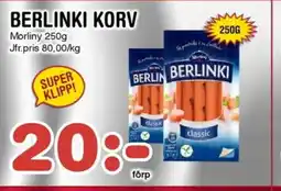 Nya Pulsen Morliny Berlinki korv erbjuda