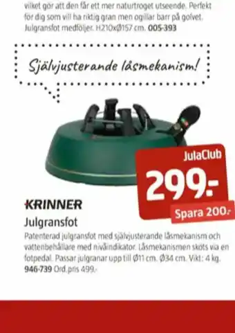Jula Krinner Julgransfot erbjuda