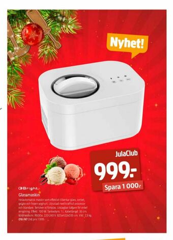 Jula Bright Glassmaskin erbjuda