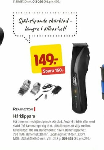Jula Remington Hårklippare erbjuda