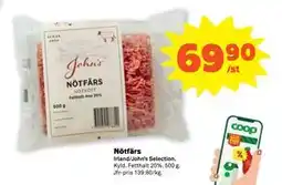 Stora Coop Nötfärs, SEK 69.9 erbjuda