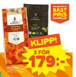 Stora Coop Hela kaffebönor, SEK 179 erbjuda
