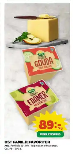 Coop OST FAMILJEFAVORITER, Medlemspris erbjuda