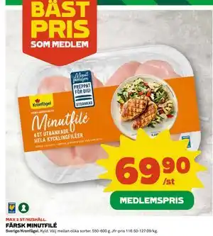 Coop FÄRSK MINUTFILÉ, Medlemspris erbjuda