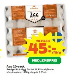Stora Coop Ägg 20-pack, Medlemspris erbjuda