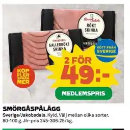 Coop Jakobsdals Smörgåspålägg erbjuda