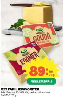 Coop ARLA Ost familjefavoriter erbjuda