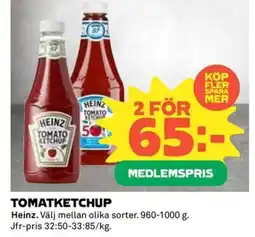 Coop HEINZ Tomatketchup erbjuda