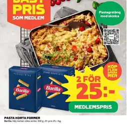 Coop Barilla Pasta korta former erbjuda