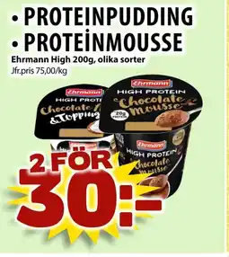 Matvärlden Tensta Ehrmann High Proteinpudding • proteinmousse erbjuda