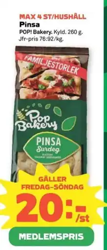 Coop Pop Bakery Pinsa erbjuda