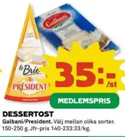 Coop Dessertost erbjuda