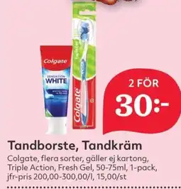 Hemköp Colgate Tandborste, Tandkräm erbjuda