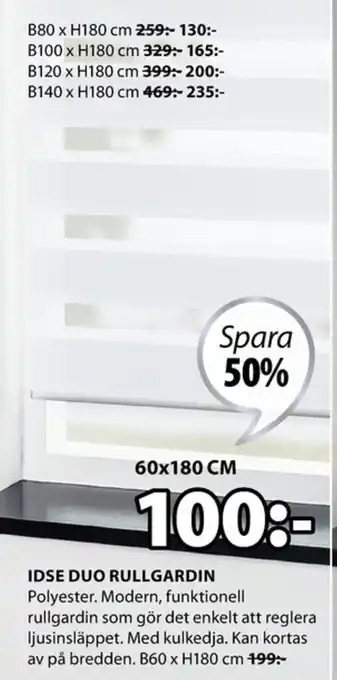 JYSK Idse Duo Rullgardin 60x180cm erbjuda