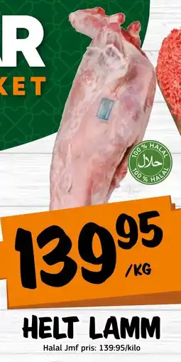 Bazaar Food market Halal Helt lamm erbjuda