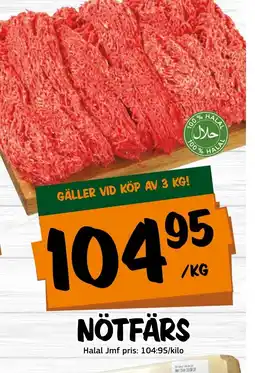 Bazaar Food market Halal Nötfärs erbjuda