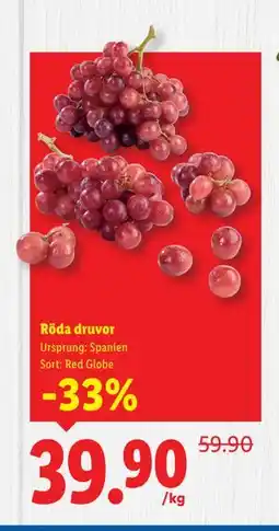 Lidl Röda druvor, SEK 39.9 erbjuda