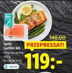 Lidl Leröy Laxfilé i bit, SEK 119 erbjuda