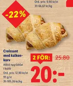 Lidl Croissant med kalkonkorv, SEK 20 erbjuda