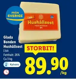 Lidl Glada Bonden Hushållsost, SEK 89.9 erbjuda